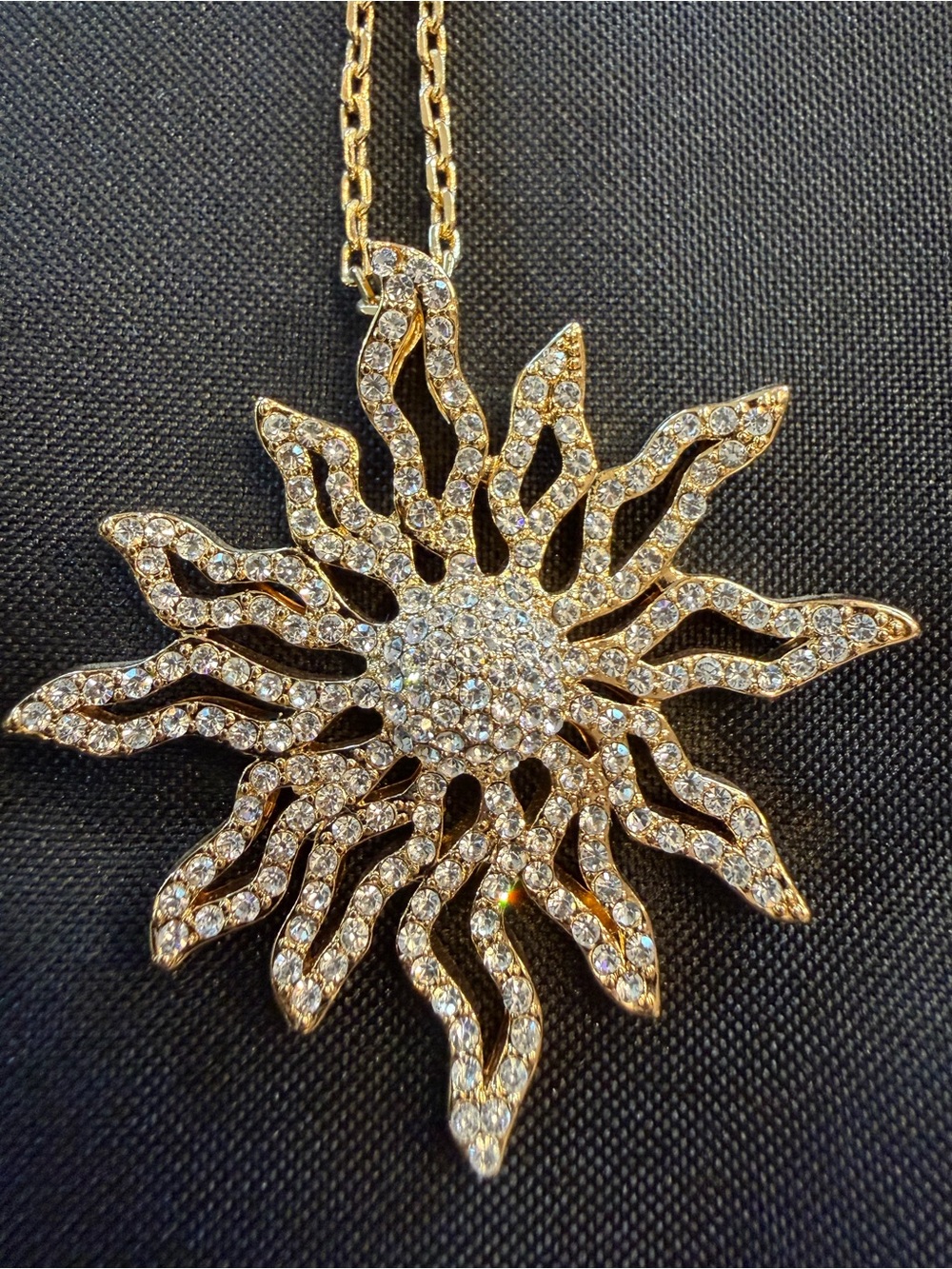 Park Lane Solara Necklace | Austrian Crystal Sunburst Pendant | Retired |
